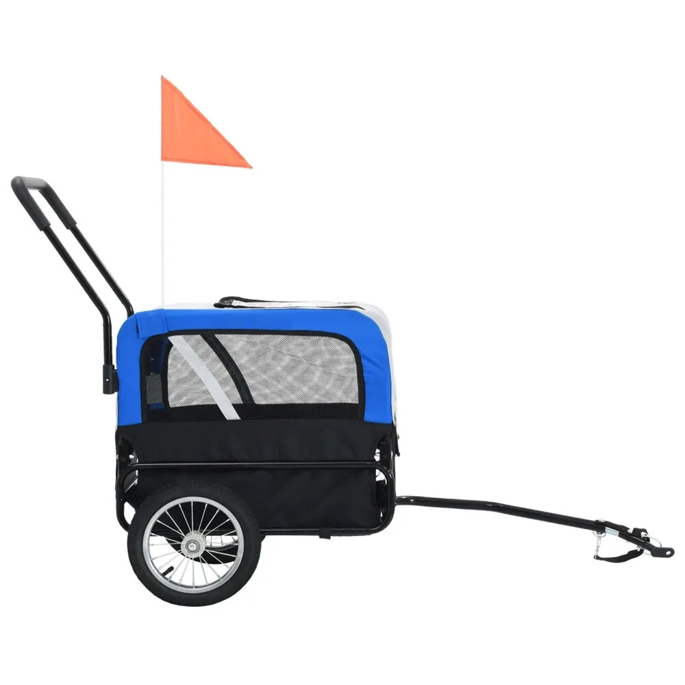 (image for) [EU] Pet Bike Trailer 91763 Dog Carrier for Dogs and Pets with Durable Frame Breathable Protective Net Pet Cart with 360&deg; Rotation Wheel Design