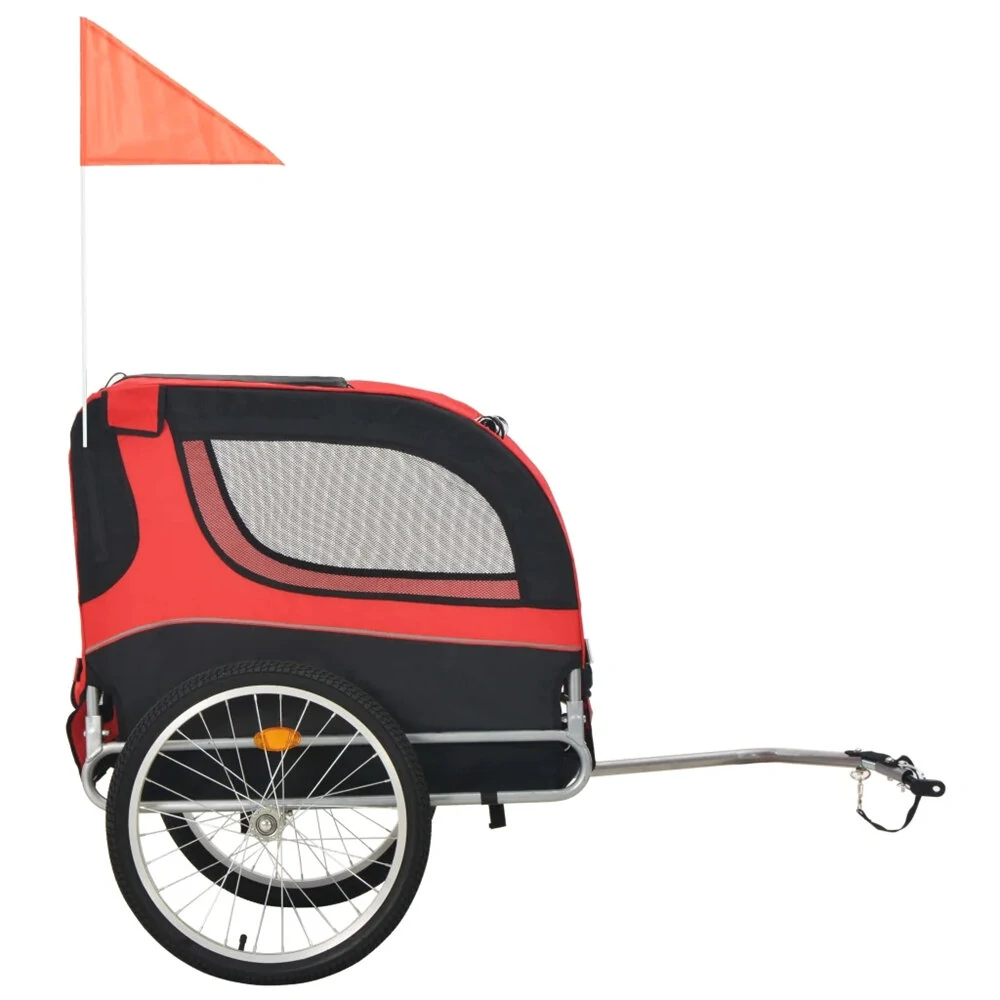 (image for) [EU] Pet Bike Trailer 91765 Dog Carrier for Dogs and Pets with Durable Frame Breathable Protective Net Pet Cart, Easy Assembly, Strong Bearing