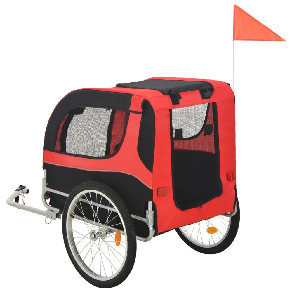(image for) [EU] Pet Bike Trailer 91765 Dog Carrier for Dogs and Pets with Durable Frame Breathable Protective Net Pet Cart, Easy Assembly, Strong Bearing