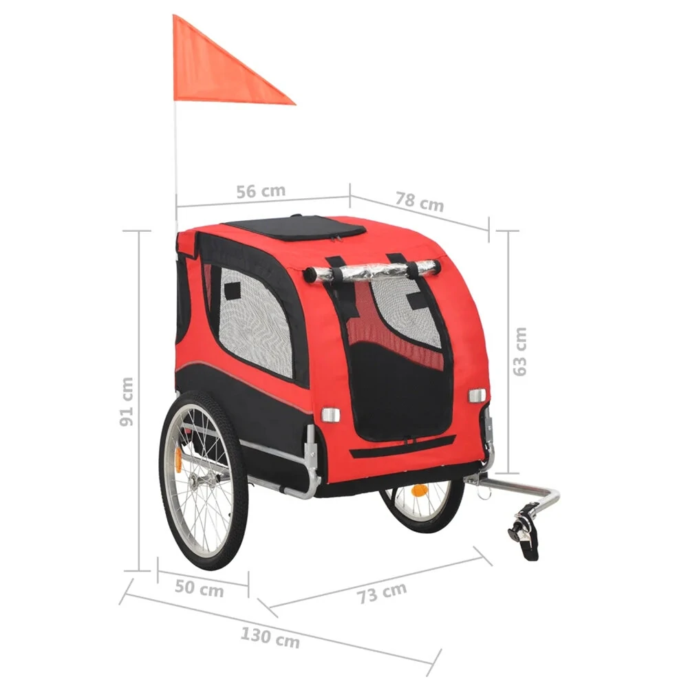 (image for) [EU] Pet Bike Trailer 91765 Dog Carrier for Dogs and Pets with Durable Frame Breathable Protective Net Pet Cart, Easy Assembly, Strong Bearing