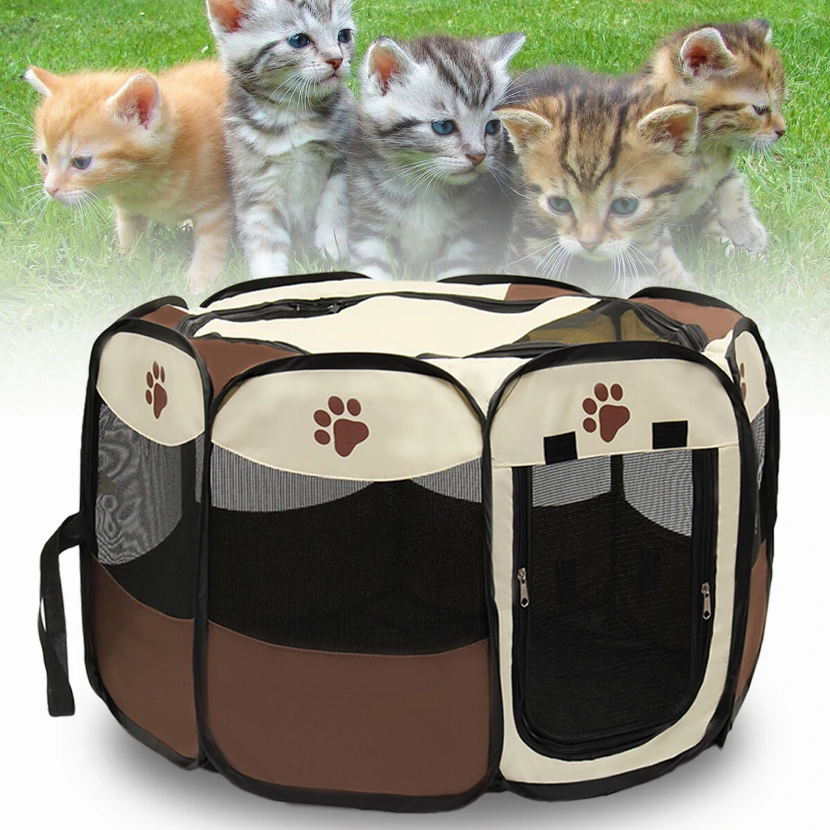 (image for) OxGord 45cm Pet Dog Cat Playpen Tent Portable Exercise Fence Kennel Cage Crate