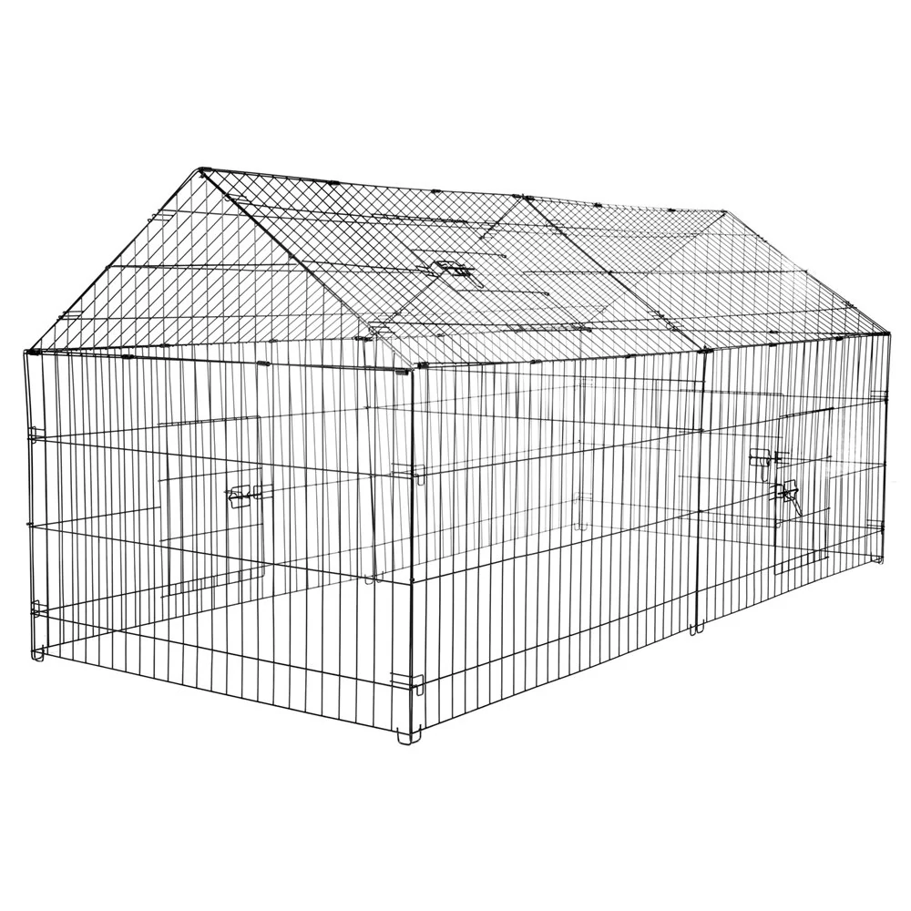 (image for) PawGiant Chicken Coop Run Cage Upgrade 86.6"&times;40"&times;38" Metal Chicken Fence Pen Pet Playpen Enclosures with Protection Cover&Ground Nail,Cage Indoor Outdoor Yard for S