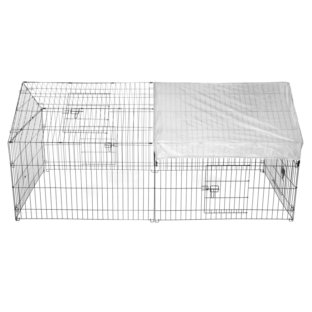 (image for) PawGiant Chicken Coop Run Cage Upgrade 86.6"&times;40"&times;38" Metal Chicken Fence Pen Pet Playpen Enclosures with Protection Cover&Ground Nail,Cage Indoor Outdoor Yard for S