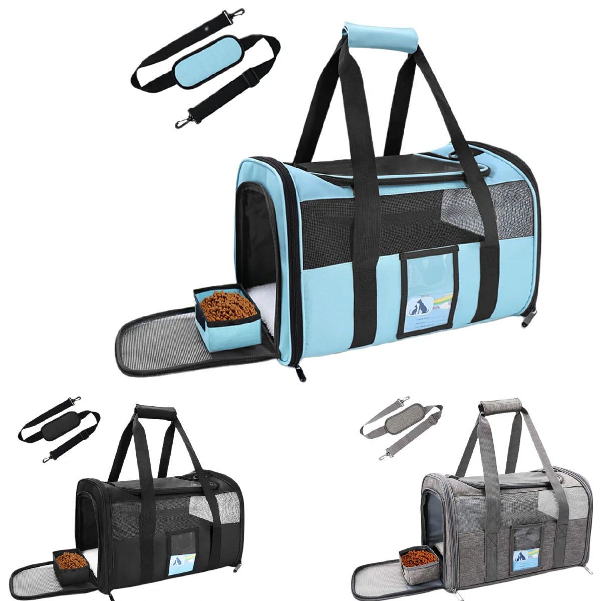 (image for) Pet Carrier Airline Approved, Soft-Sided Cat Carriers for Medium Cats Small Cats, Softy Dog Carriers for Small Dogs Medium Dogs