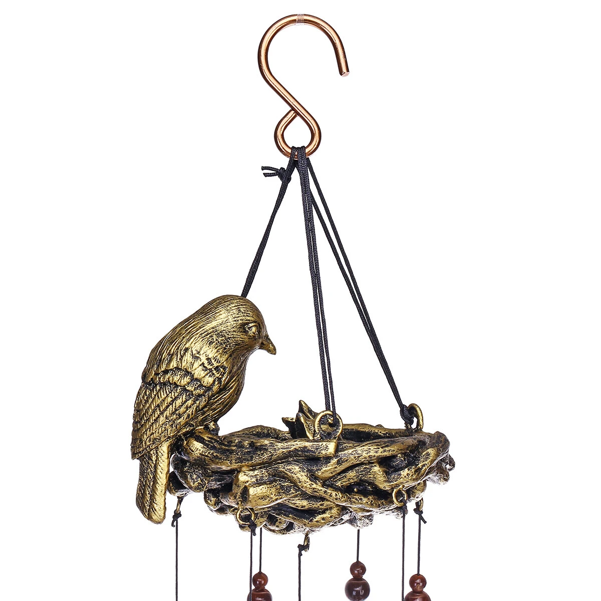 (image for) Resin Bird's Nest Wind Chimes Pendant Cross-Border Exclusively For Brass Bell Wind Chimes Outdoor Garden Bird Pendant